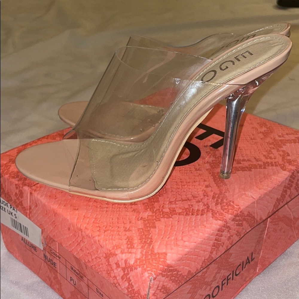 Clear nude heels